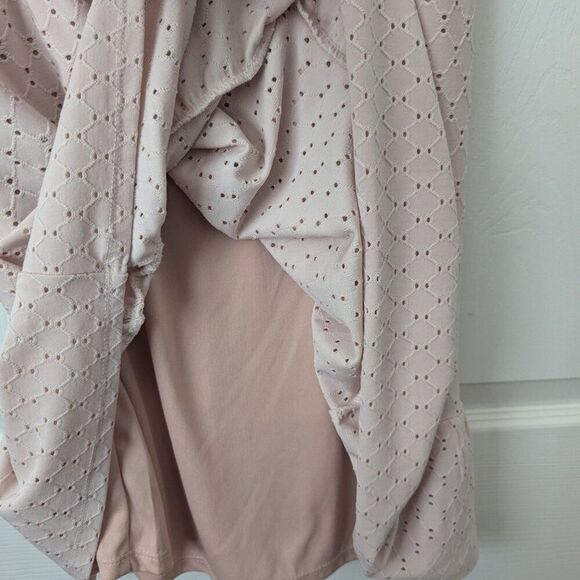 As U Wish Blush Pink Eyelet Dress | Juniors Medium | Party Casual - Picture 3 of 5